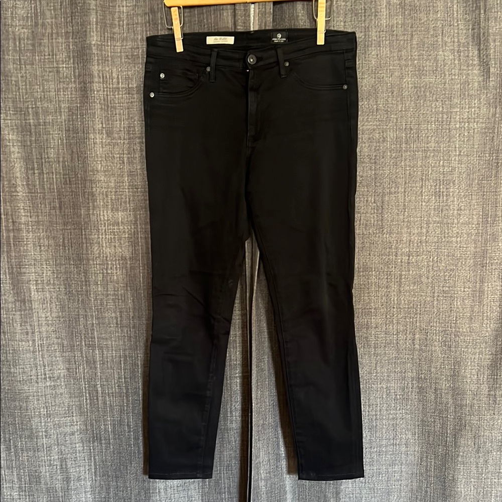 AG Adriano Goldschmied black the middi mid rise legging jeans size 29 waist